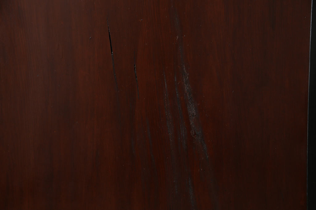 和製アンティーク　ヒノキ材　漆塗り　大振りで存在感のある帯戸(板戸、引き戸、建具)2枚セット(1)