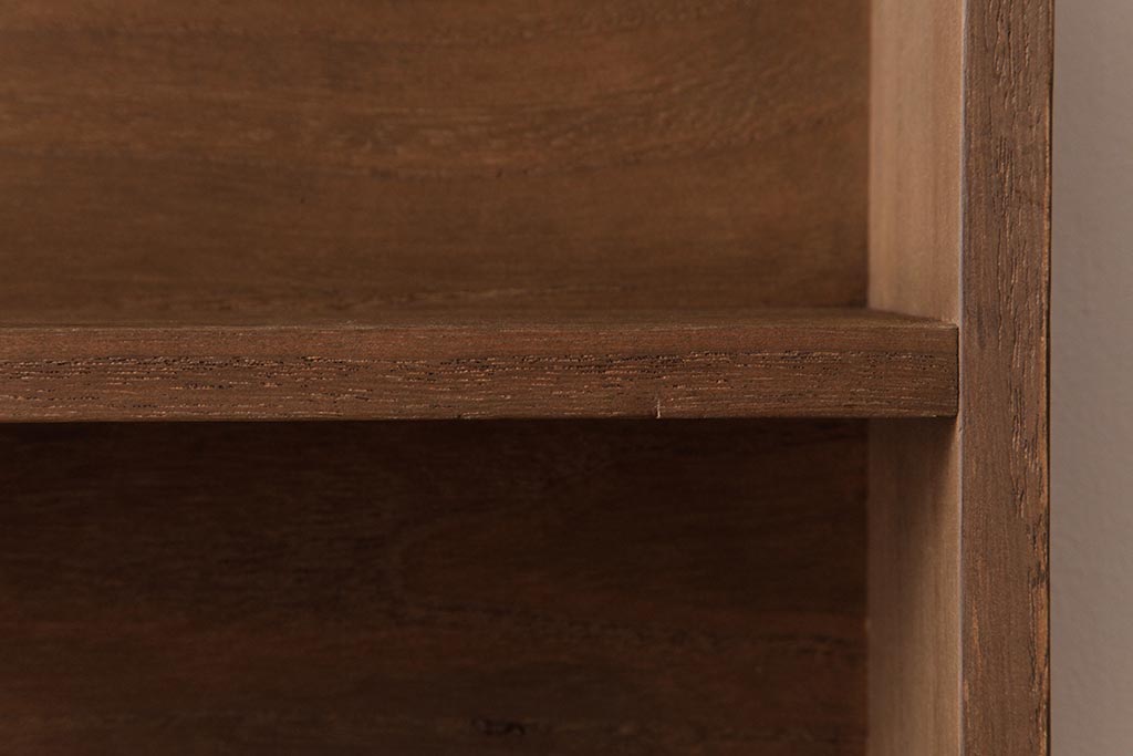 和製アンティーク　リメイク家具　桐材　柔らかな雰囲気を漂わせる壁掛け棚・2段(ウォールシェルフ、飾り棚、ディスプレイラック)(1)