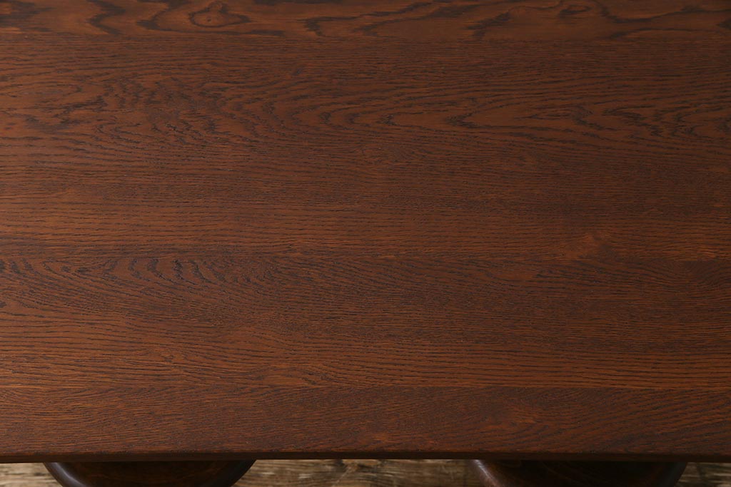 ラフジュ工房オリジナル　ペイント　淡い青緑　4脚格納スツールのテーブル(作業台、ダイニングテーブル)