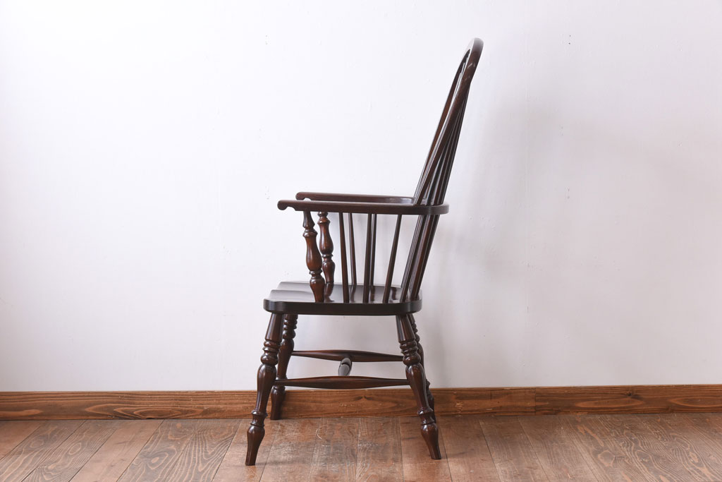 中古美品　松本民芸家具　#44A型　くつろぎの空間づくりにおすすめなウィンザーチェア(アームチェア、椅子、ウインザーチェア)(定価約18万円)(1)