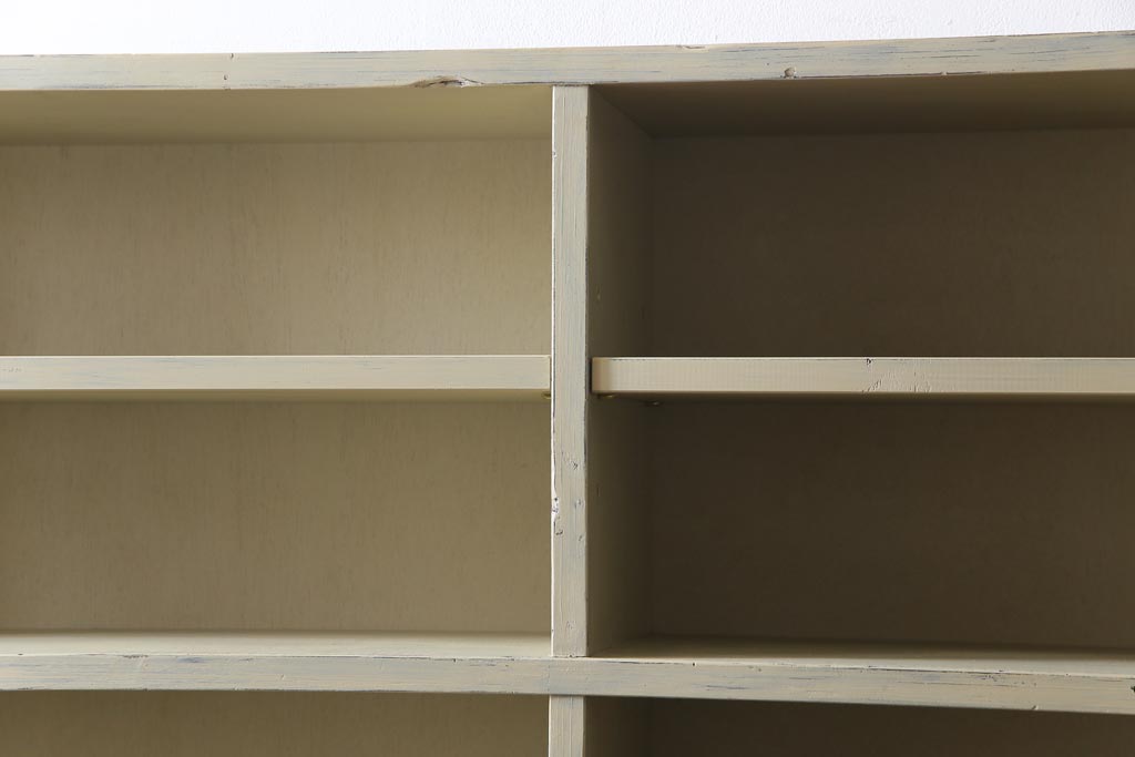 昭和中期　ペイント家具　学校で使われていた棚をリメイクしたオープンラック(収納棚、陳列棚)