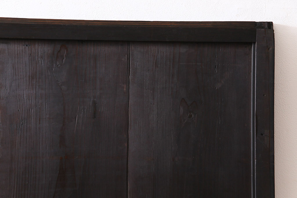 【商談品】和製アンティーク　明治期　古い木の質感が味わい深い板戸2枚セット(帯戸、引き戸、建具)