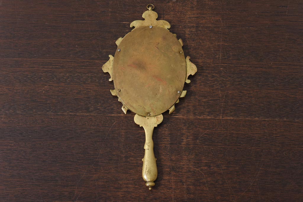 アンティーク雑貨　フランスアンティーク　高級感のある装飾のハンドミラー(手鏡)