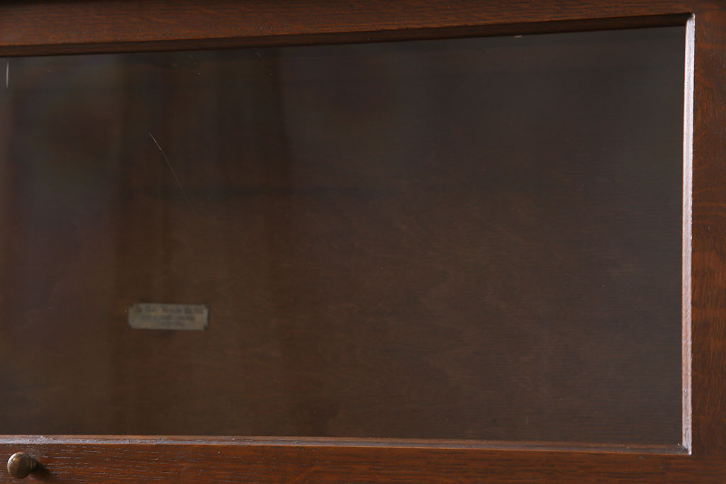 アンティーク家具　イギリスアンティーク　オーク材　グローブヴェルニッケ社製　シンプルかつ上品な佇まいが魅力のスタッキングブックケース(収納棚、食器棚、本箱)