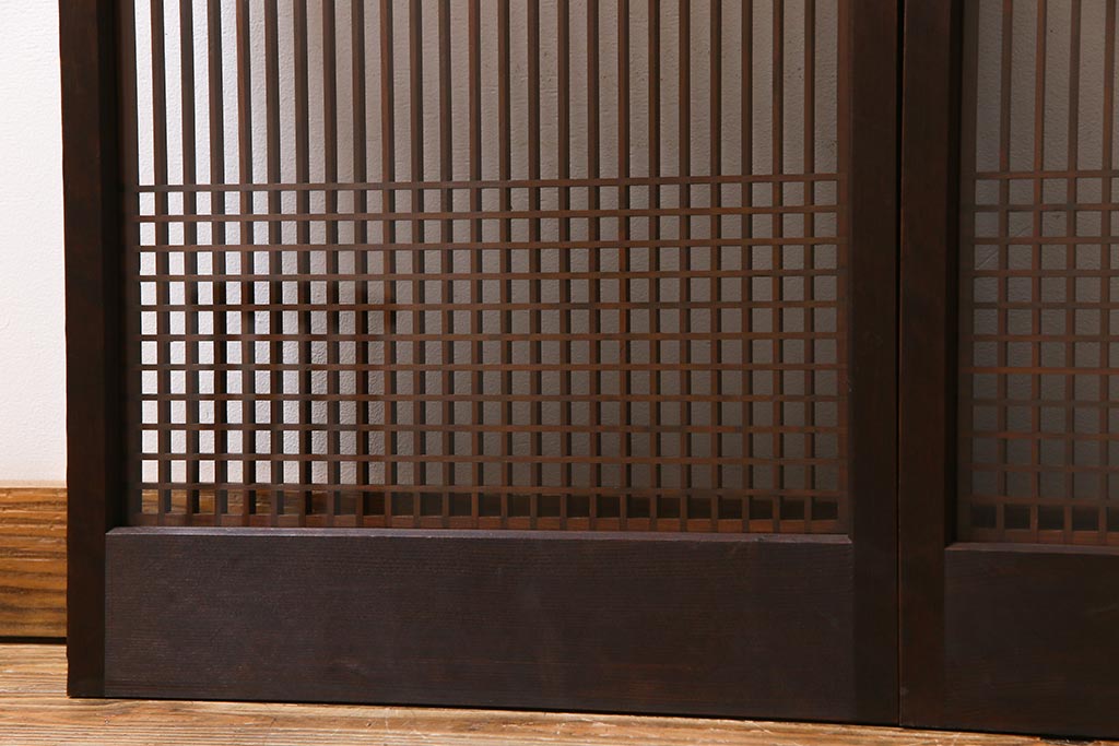 ラフジュ工房オリジナル　リメイク家具　アンティークの書院戸を使った和モダンな戸棚(ガラス戸棚、収納棚、サイドボード、組子)(1)