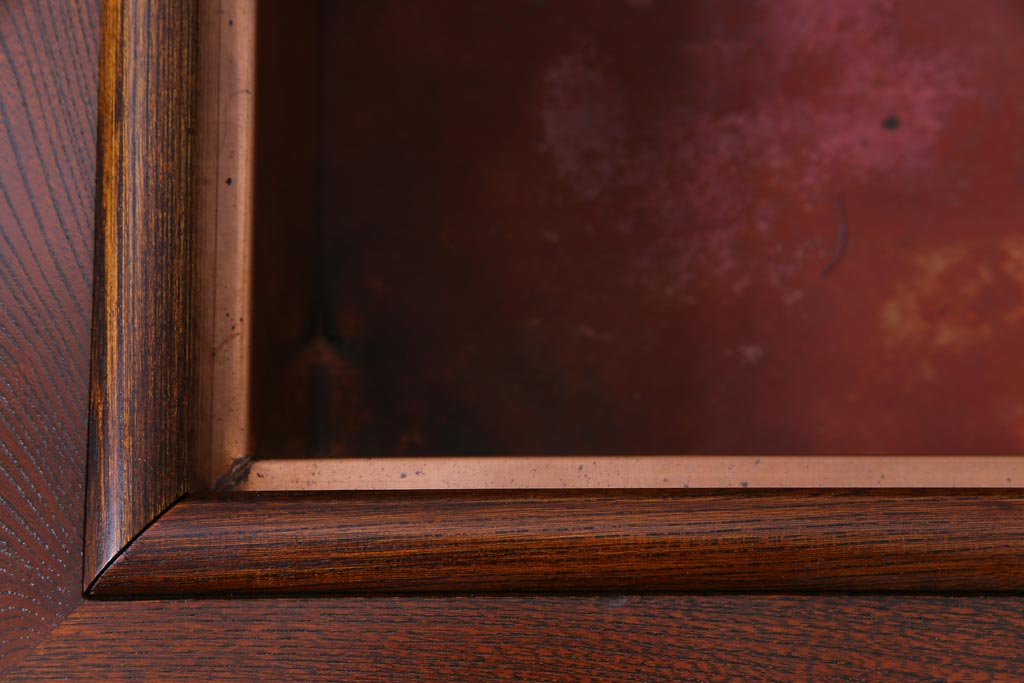 アンティーク雑貨　ビンテージ　ケヤキ材の杢目が美しい手の込んだ関西火鉢(長火鉢、囲炉裏)