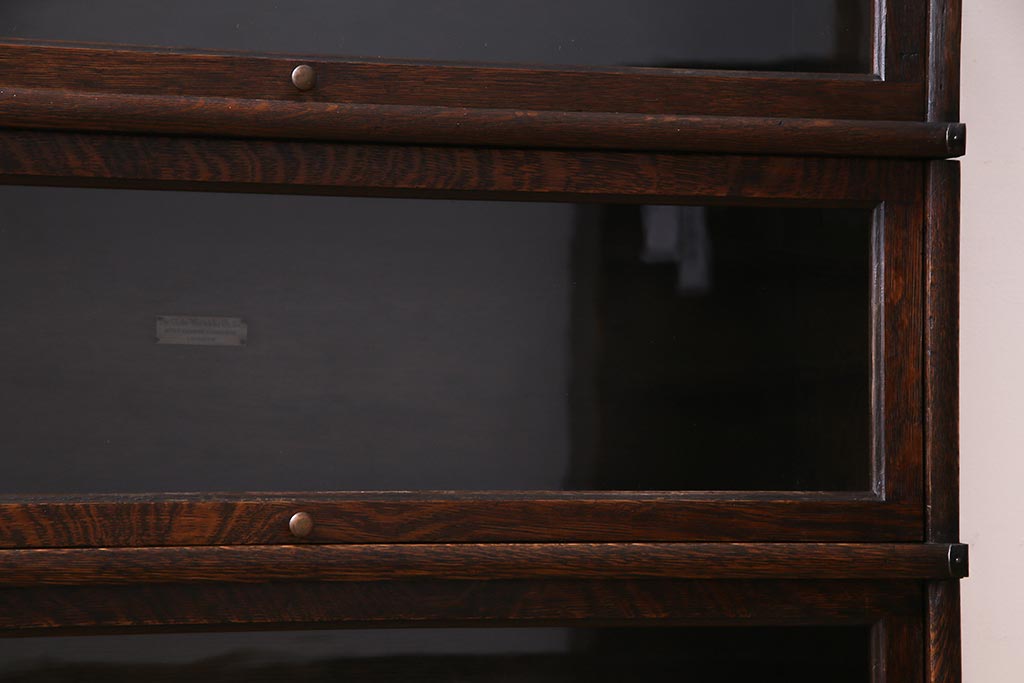 イギリスアンティーク 　オーク材　グローブヴェルニッケ社製　重厚感漂う上質なスタッキングブックケース(本箱、収納棚、キャビネット)