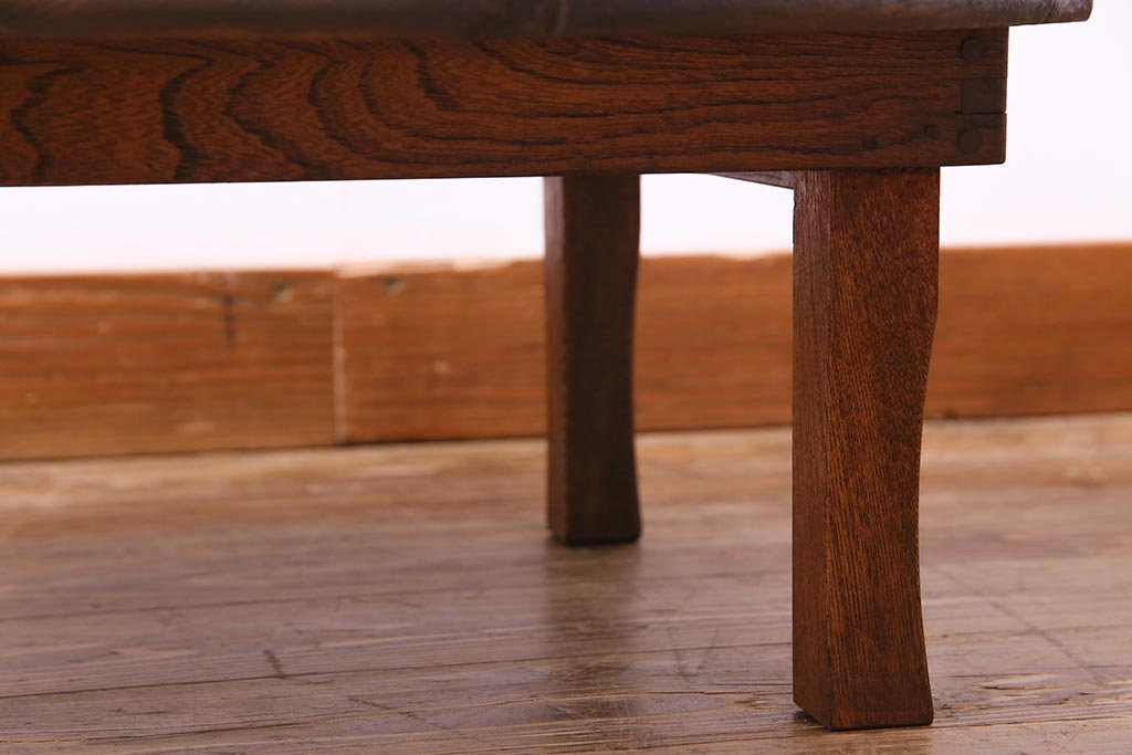レトロ家具　昭和レトロ　栓材　木の温もりが感じられる丸いちゃぶ台(座卓、ローテーブル)