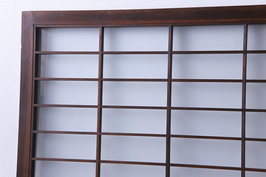 昭和初期　上質な和の空間を演出するガラス障子戸(格子戸、ガラス戸、引き戸、建具)2枚組