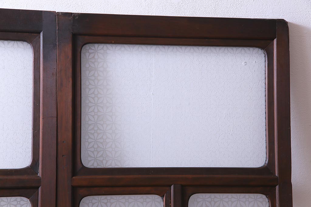昭和初期　レトロなガラス戸をリメイクしたパーテーション(衝立、間仕切り)