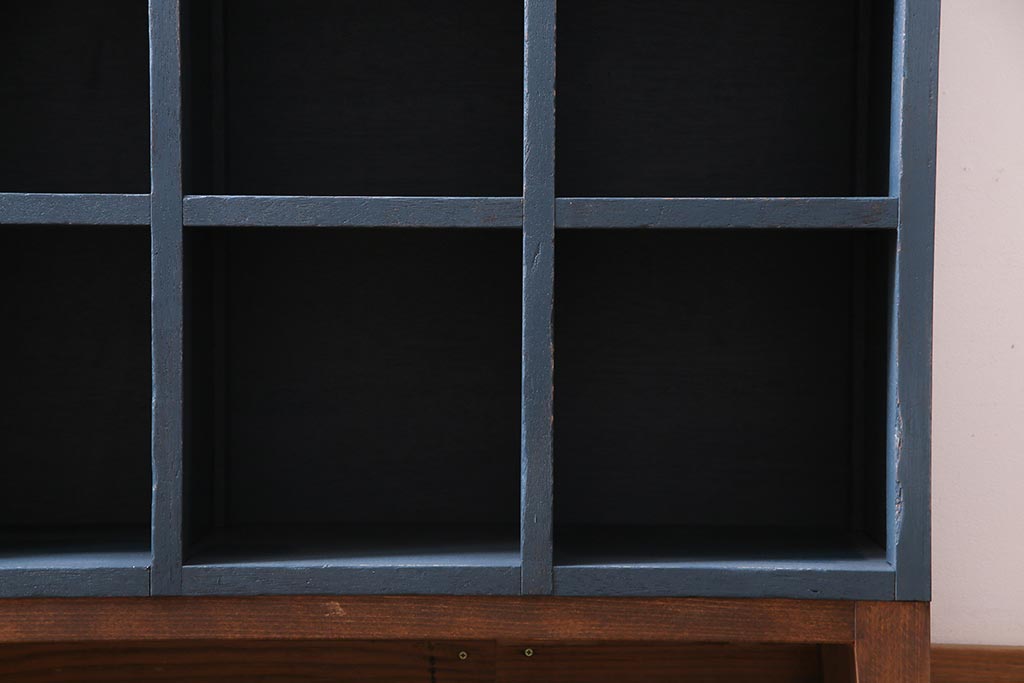 ペイント家具　3×4マス　脚付リメイク　ダークカラーが格好いいマス目棚(ロッカー、下駄箱、オープンラック、収納棚)