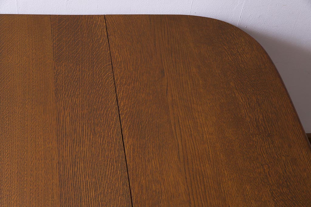 アンティーク家具　アンティーク　オーク材　シンプルなデザインのバタフライテーブル(エクステンションテーブル)