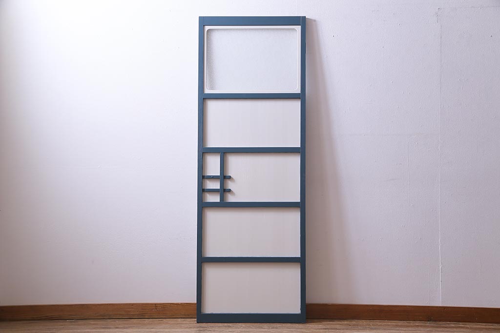 ペイント建具　ダイヤガラス入り　爽やかな色合いのドア(扉)