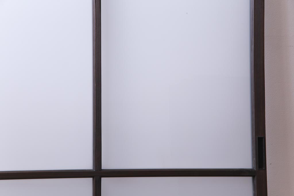 昭和初期　モールガラスとすりガラスを組み入れた和モダンなガラス戸1枚(引戸、建具)