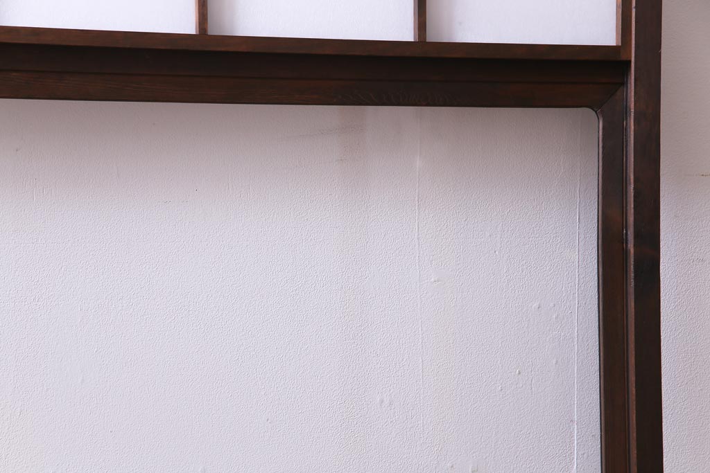 昭和中期　和の風情あふれる佇まいが魅力の摺り上げ雪見障子戸2枚セット(引き戸、擦り上げ障子戸、擦上障子戸、建具)