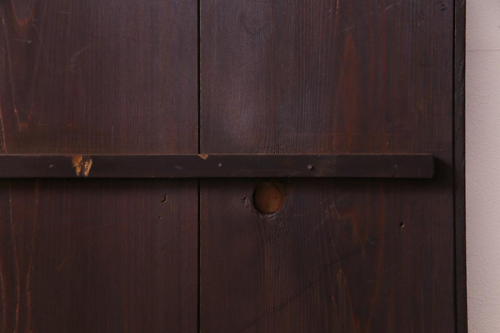 アンティーク雑貨　和製アンティーク　栗材　古い木の質感が味わい深い特大サイズのミラー(鏡、姿見)