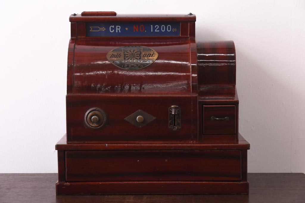 アンティーク雑貨　和製アンティーク　ミクニ自動金銭分類器　レトロな佇まいが魅力の木製レジスター