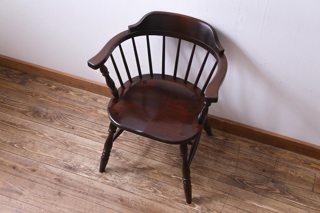 中古　松本民芸家具　ローバックの#91型キャプテンチェア(アームチェア、椅子)(定価約11万円)(1)