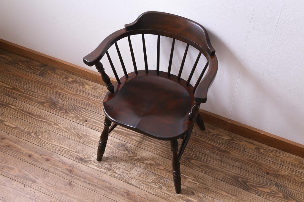 中古　松本民芸家具　ローバックの#91型キャプテンチェア(アームチェア、椅子)(定価約11万円)(3)