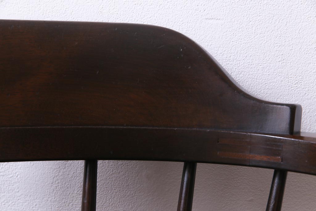 中古　松本民芸家具　ローバックの#91型キャプテンチェア(アームチェア、椅子)(定価約11万円)(3)