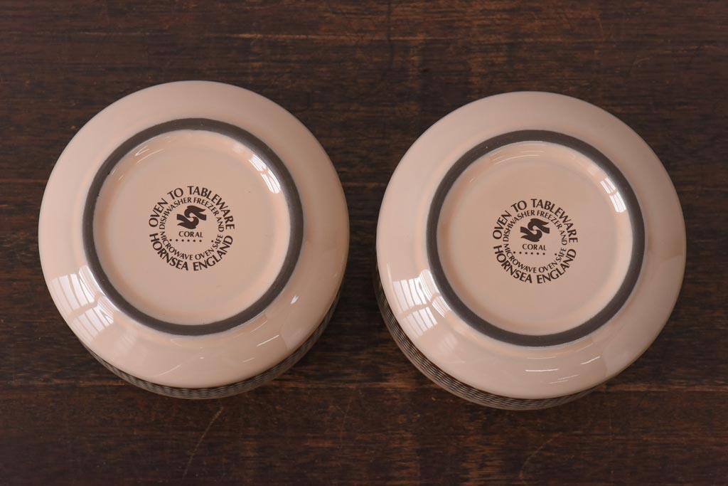 アンティーク雑貨　イギリスビンテージ　HORNSEA(ホーンジー)　CORAL(コーラル)　キャニスター(保存容器、洋食器)2個セット