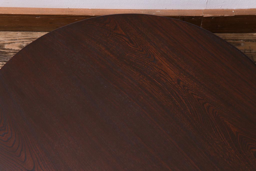レトロ家具　昭和初期　栓材　温もり溢れるレトロな丸ちゃぶ台(座卓、ローテーブル)