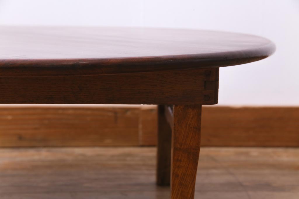 レトロ家具　昭和初期　栓材　温もり溢れるレトロな丸ちゃぶ台(座卓、ローテーブル)