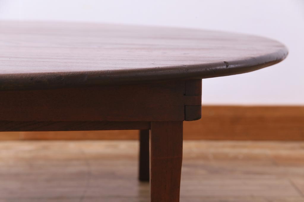 レトロ家具　昭和レトロ　栓材製　懐かしさあふれる佇まいが魅力の丸ちゃぶ台(座卓、ローテーブル)