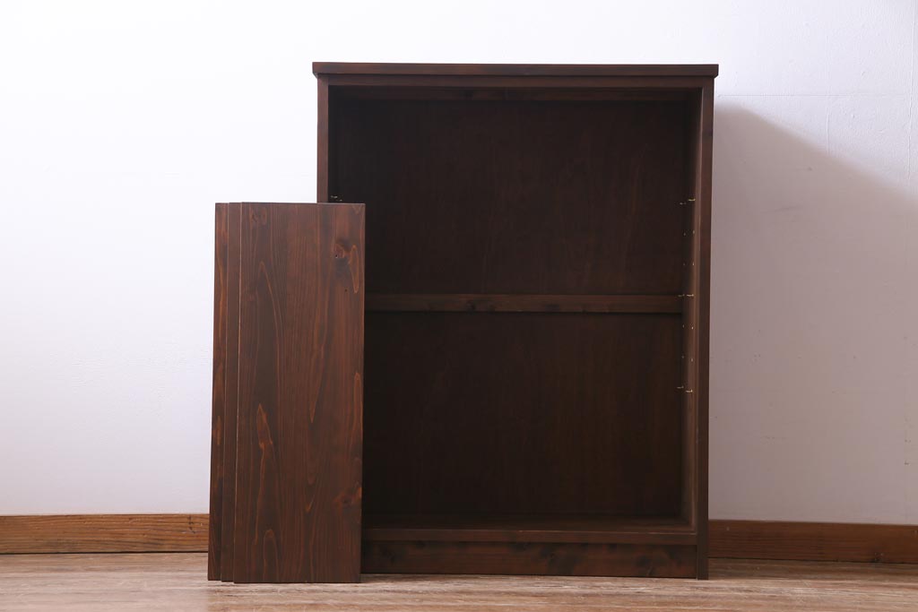 ラフジュ工房オリジナル　リメイク家具　組子　書院戸を取り入れた和モダンなガラス戸棚(収納棚、サイドボード)