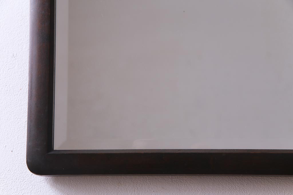 アンティーク雑貨　リメイク 北海道民芸家具　シンプルな木製フレームのミラー(鏡)