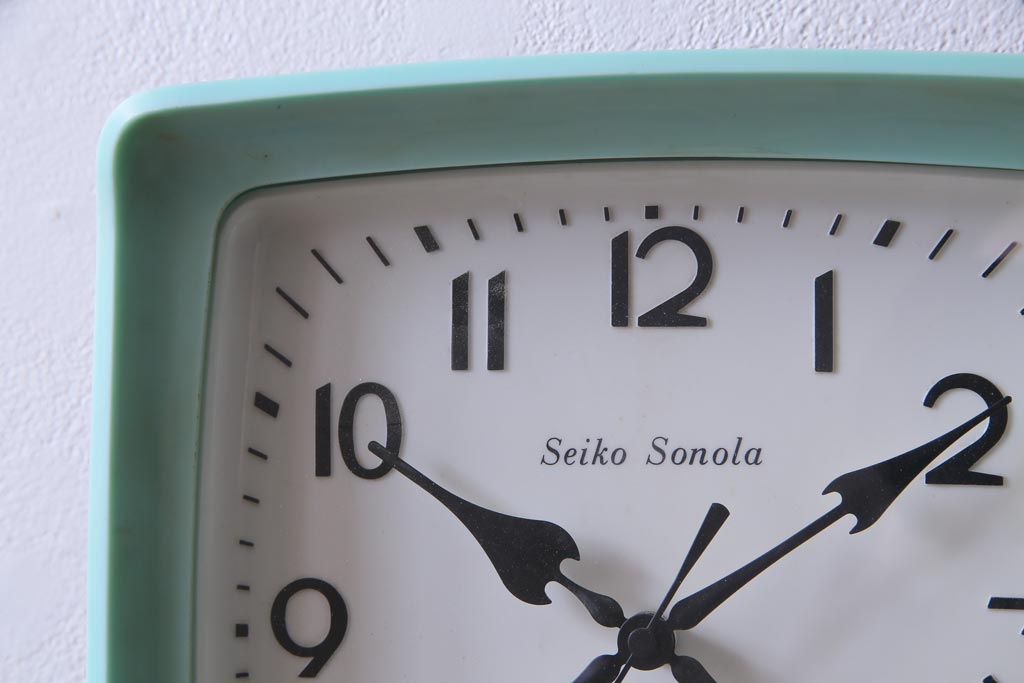 アンティーク雑貨　リメイク(内部新品交換済)　Seiko Sonola(セイコー・ソノーラ)　レトロポップな柱時計(振り子時計、壁掛け時計)