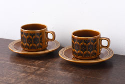 イギリスビンテージ　HORNSEA(ホーンジー)　HEIRLOOM(エアルーム)　カップ&ソーサー2客セット(洋食器)(2)