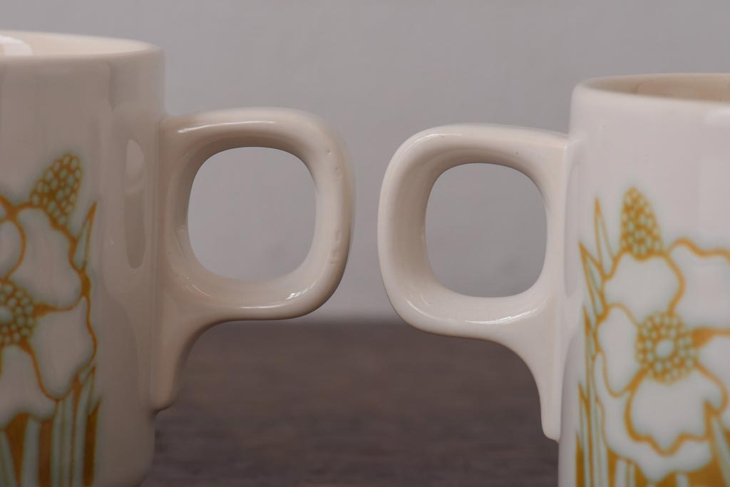 イギリスビンテージ　Hornsea(ホーンジー)　FLEUR(フルール)　カップ&ソーサー2客セット(コーヒーカップ)(1)