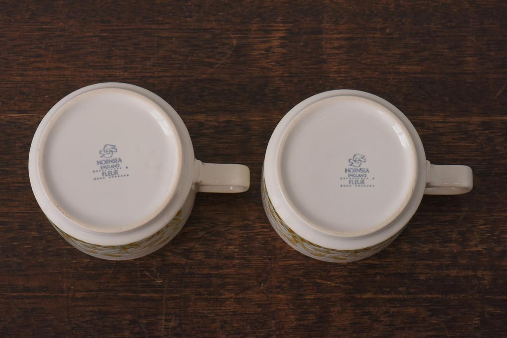 イギリスビンテージ　Hornsea(ホーンジー)　FLEUR(フルール)　カップ&ソーサー2客セット(コーヒーカップ)(1)