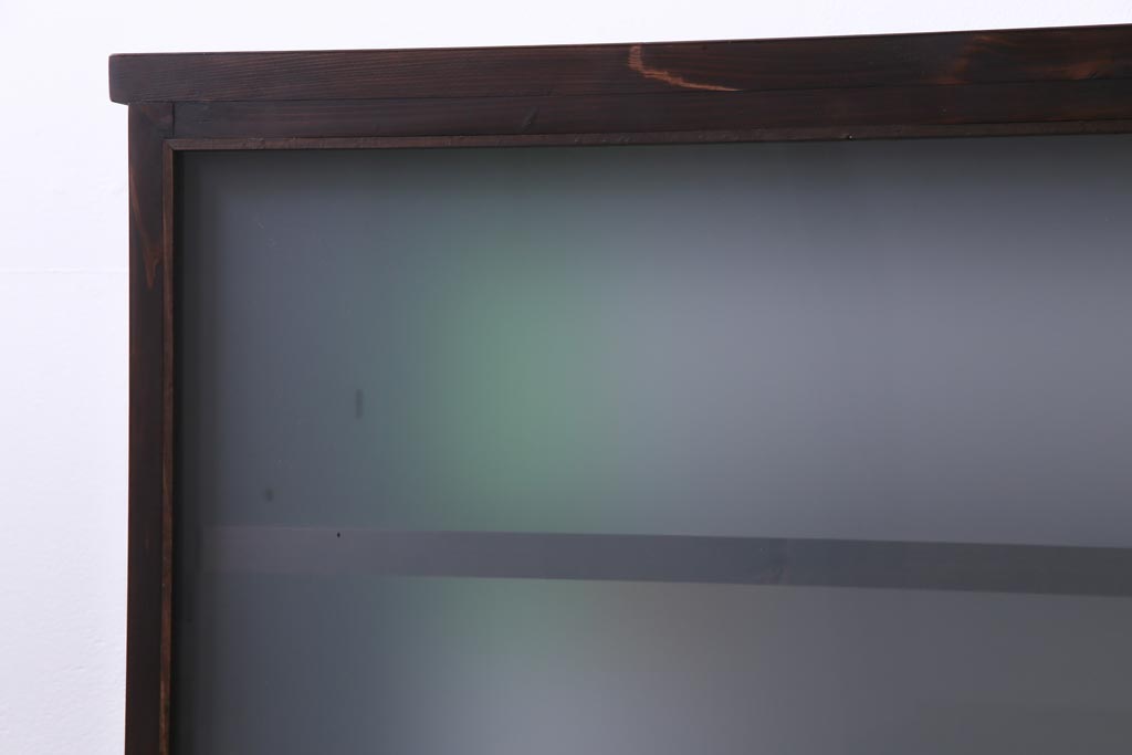 ラフジュ工房オリジナル　両面ガラス　色ガラス入りステンドグラスの戸棚(収納棚、サイドボード)(1)