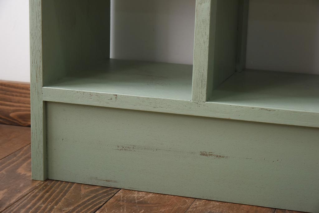 リメイク家具　ペイント　収納棚が便利なクッションベンチ(飾り棚)