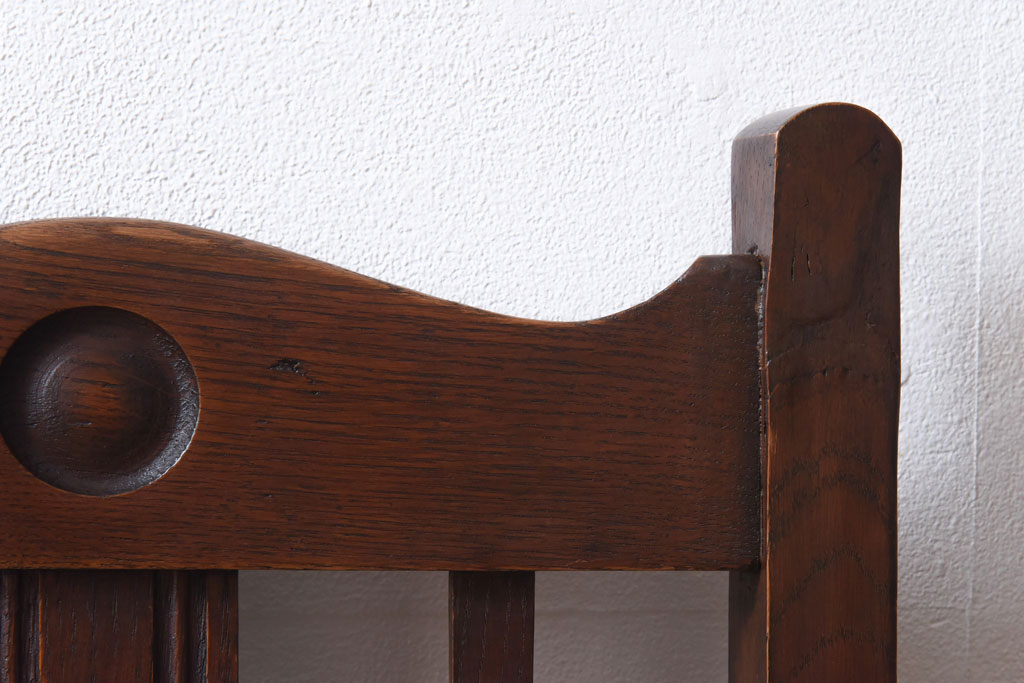 アンティーク家具　イギリスアンティーク　オーク材　クラシカルな雰囲気がお洒落なダイニングチェア(椅子、チェア)