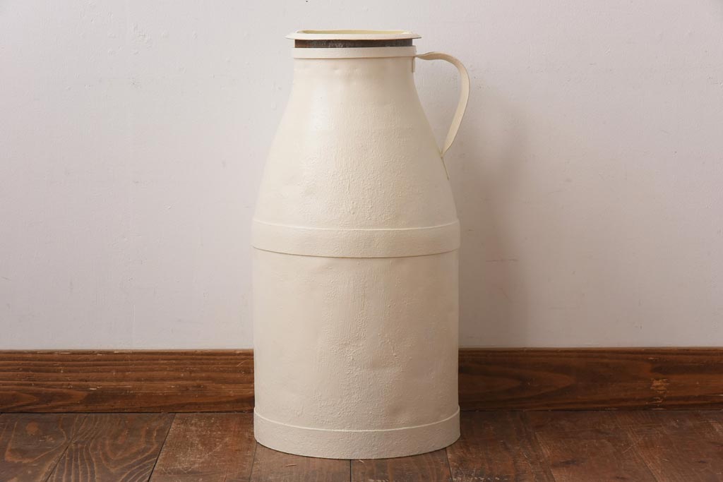 アンティーク雑貨 昭和レトロ アイボリーカラーが可愛らしいミルク缶(牛乳缶)(1) | ラフジュ工房