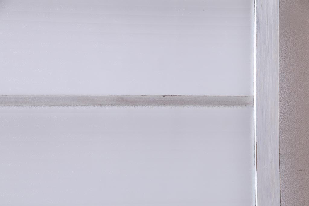 ペイント家具　銀モールガラス入り　レトロでナチュラルなガラス戸1枚(引き戸、建具)