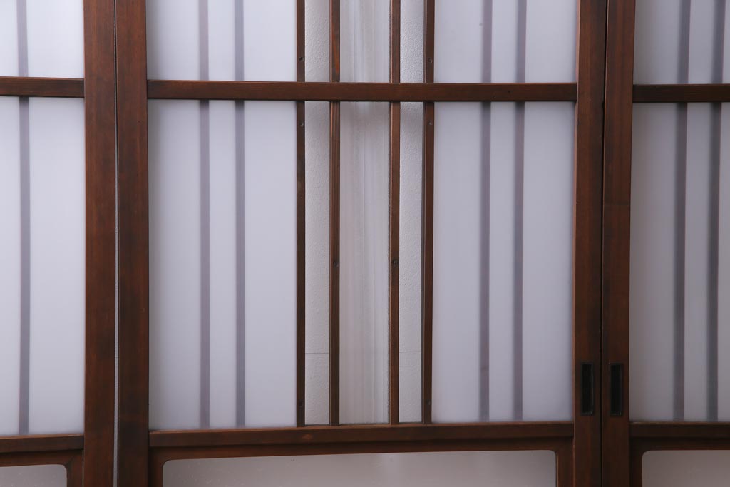 和製アンティーク　レトロガラスの魅力がたっぷり詰まったガラス戸(引き戸、建具)4枚組