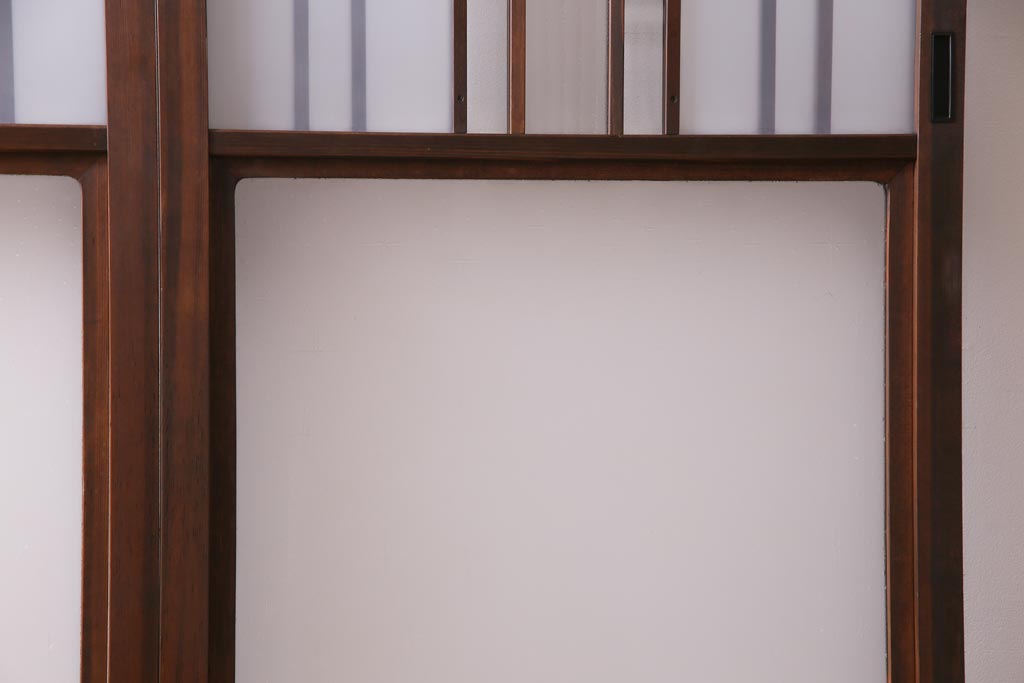 和製アンティーク　レトロガラスの魅力がたっぷり詰まったガラス戸(引き戸、建具)4枚組