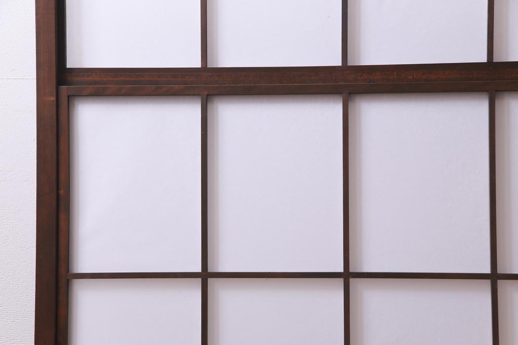 昭和中期　和の風情あふれる佇まいが魅力の雪見障子戸1枚(摺り上げ障子戸、引き戸、建具)