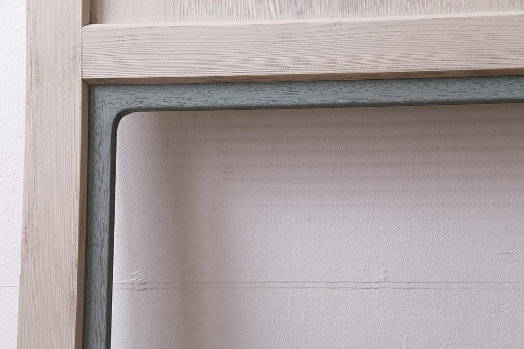 ペイント家具　バイカラーがおしゃれなモールガラス入りのドア(扉、建具)