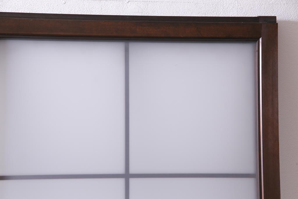 当店オリジナルガラス入り　腰板ケヤキ材　障子戸をリメイクした和モダンなガラス戸2枚セット(引戸)(2)