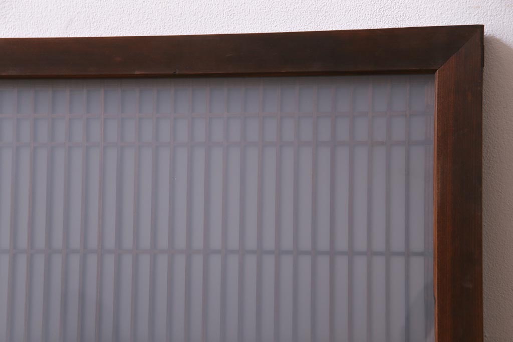 和製アンティーク　片面ガラス　繊細な桟が美しい和モダンな欄間(明り取り、ディスプレイ)