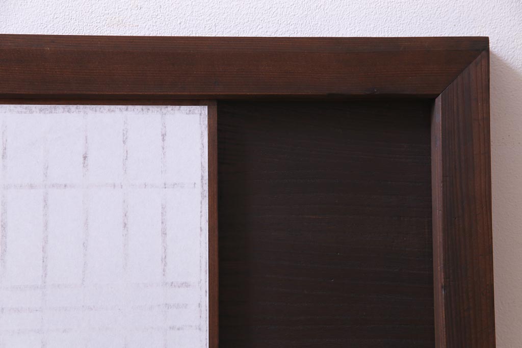 和製アンティーク　明治期　ケヤキ材　上手物　趣ある和の空間づくりにおすすめな障子戸付き欄間(明り取り、ディスプレイ)