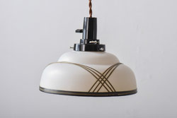 昭和レトロ　シンプルで風情のあるセルロイド巻電笠(ペンダントライト、天井照明)