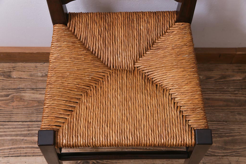 中古　松本民芸家具　ラダーバックチェア(ラッシチェア、椅子)(定価約11万円)(1)