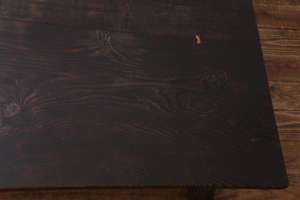 昭和初期　高級杉材　浮造り仕上げの民芸座卓(ローテーブル、センターテーブル)
