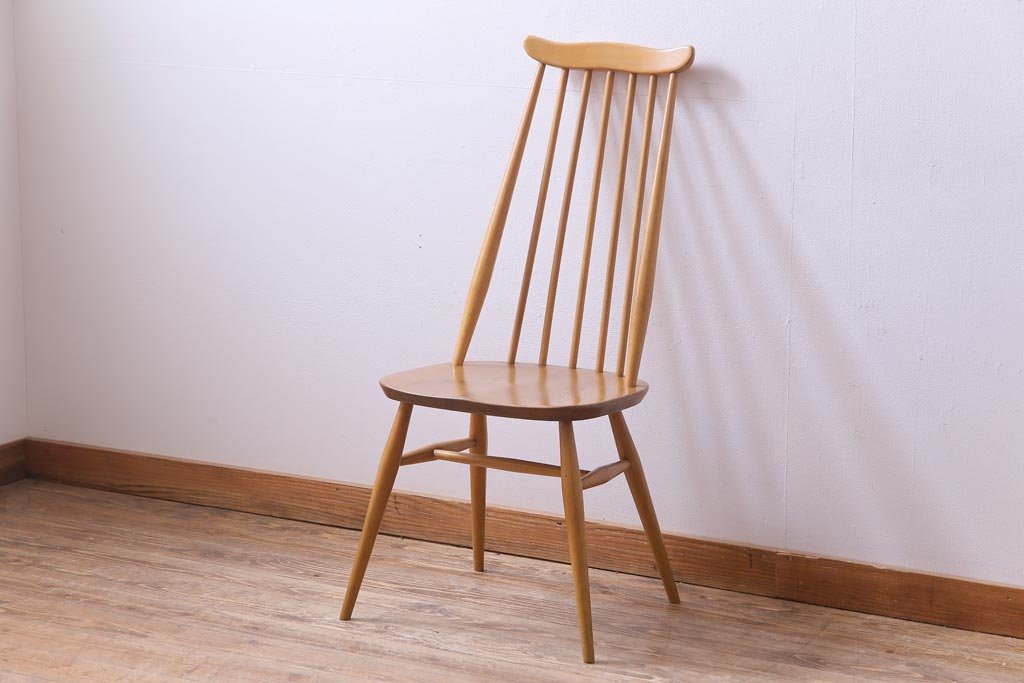 ヴィンテージ家具　イギリスビンテージ　ERCOL(アーコール)　シンプルかつ上品な佇まいのゴールドスミスチェア(椅子、ダイニングチェア)